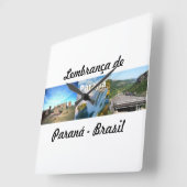 Relogio lembrança de Paraná Brasil Vierkante Klok (Hoek)