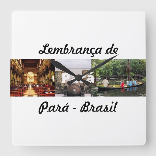 Relogio lembrança do Pará Vierkante Klok (Voorkant)