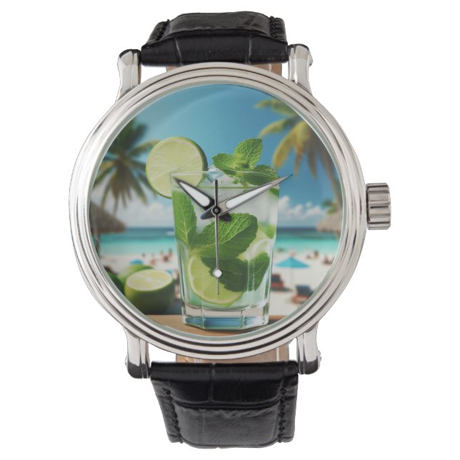 Relógio Personalizado Diferente Fundo Caipirinha Horloge (Voorkant)
