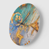 reloj abstracto con tonos azules y oro  grote klok (Hoek)