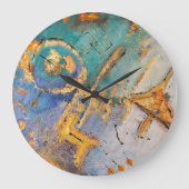 reloj abstracto con tonos azules y oro  grote klok (Voorkant)