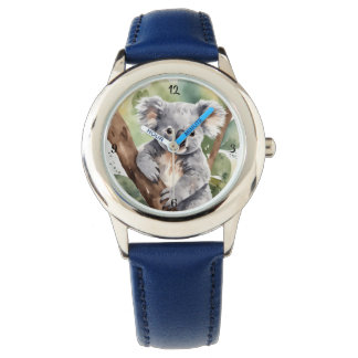 Reloj Adorable con Koala Bebé en Estilo Acuarela Horloge