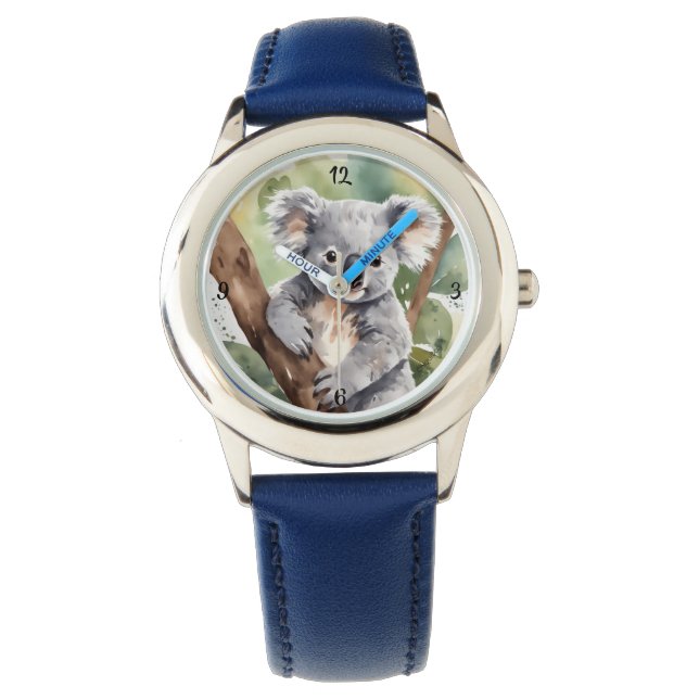 Reloj Adorable con Koala Bebé en Estilo Acuarela Horloge (Voorkant)