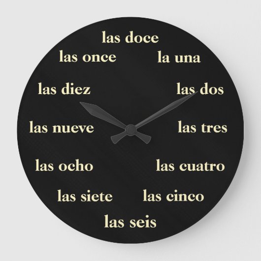 Reloj - Blanco Sobre Negro Grote Klok (Voorkant)