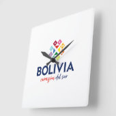 Reloj Bolivia corazón del sur Vierkante Klok (Hoek)