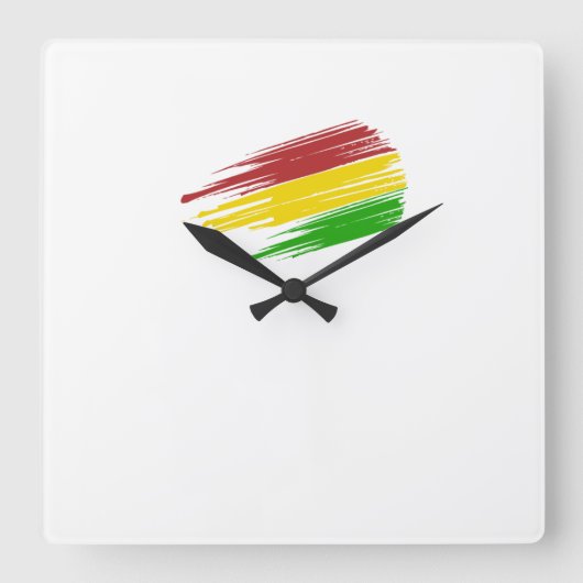 Reloj Bolivia Vierkante Klok (Voorkant)