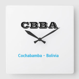 Reloj CBBA Cochabamba Bolivia Vierkante Klok