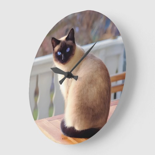 Reloj de gato siamés grote klok (Hoek)