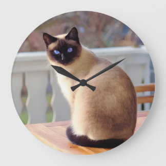 Reloj de gato siamés grote klok