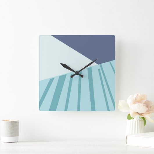 Reloj de pared blå vierkante klok (Huis)