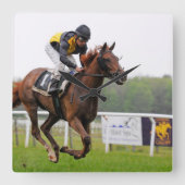 Reloj de Pared Caballo al Galope Vierkante Klok (Voorkant)