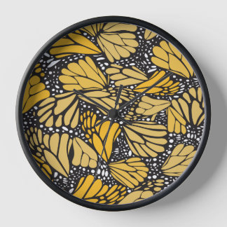 Reloj de pared circular estampado mariposa monarca