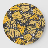 Reloj de pared circular estampado mariposa monarca grote klok (Voorkant)