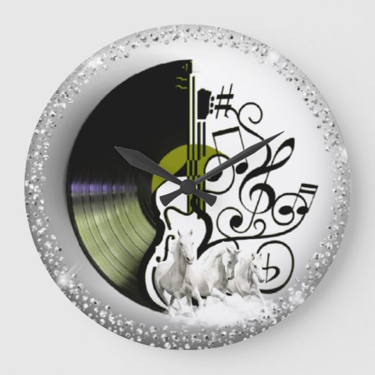 Reloj de pared con CD Y caballos Grote Klok (Voorkant)