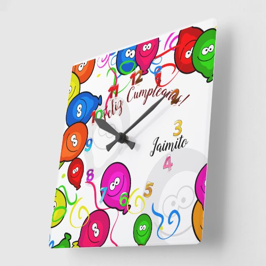 Reloj de Pared con Feliz Cumpleaños personalizado Vierkante Klok (Hoek)