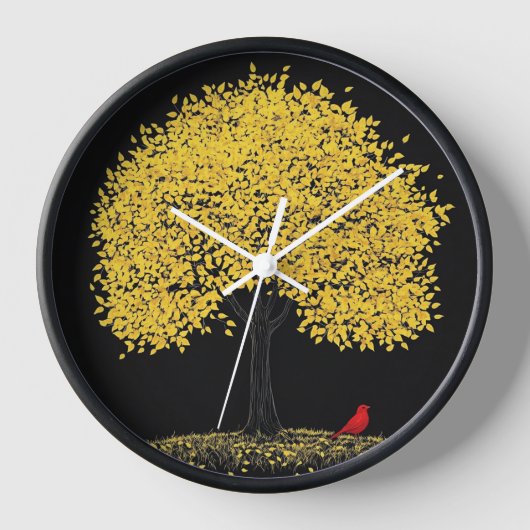 Reloj de pared con fondo de árbol (Voorkant)