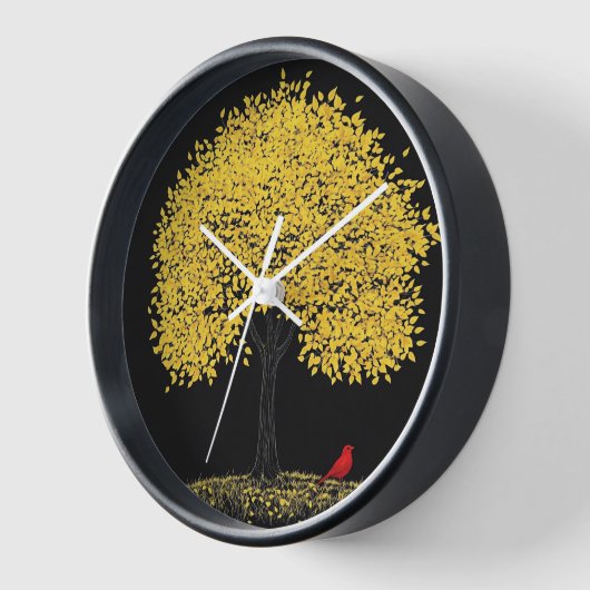 Reloj de pared con fondo de árbol  (Hoek)