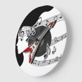Reloj de pared con notas Musicales Y Mujer Grote Klok (Hoek)