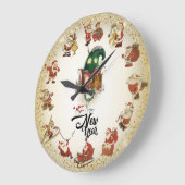 Reloj de pared con papá Noel y feliz año nuevo Grote Klok (Hoek)