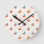 Reloj de pared con patrón de barquitos pequeños ronde klok (Voorkant)