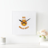 Reloj de Pared Cuadrado con Logo Sol Brillo Sola | Vierkante Klok (Huis)