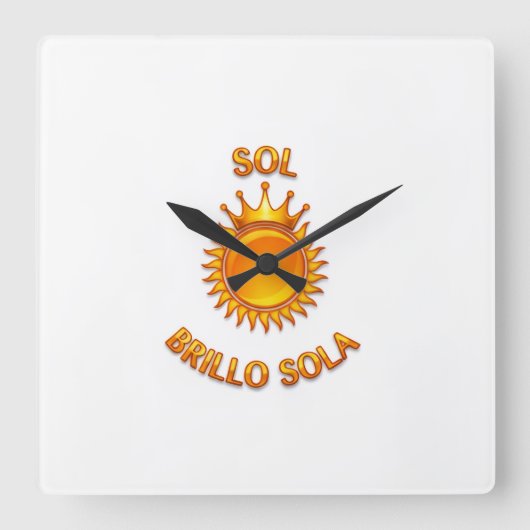 Reloj de Pared Cuadrado con Logo Sol Brillo Sola | Vierkante Klok (Voorkant)
