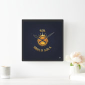 Reloj de Pared Cuadrado con Logo Sol Brillo Sola | Vierkante Klok (Huis)