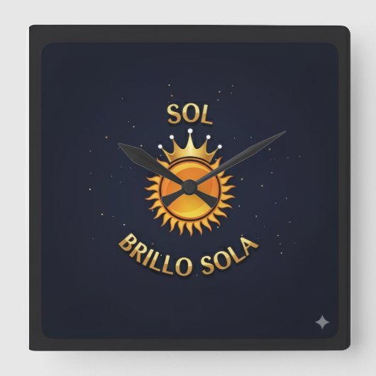 Reloj de Pared Cuadrado con Logo Sol Brillo Sola | Vierkante Klok (Voorkant)