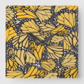 Reloj de pared cuadrado estampado mariposa monarca vierkante klok (Voorkant)