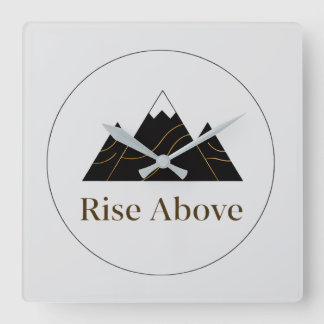 Reloj de Pared Cuadrado ‘Rise Above’ – Minimalista Vierkante Klok