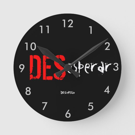 Reloj de pared DESesperar DESenREdo negro Ronde Klok (Voorkant)