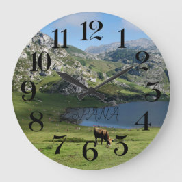 reloj de pared Lagos de Covadonga en Asturias Grote Klok