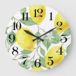 reloj de pared limones a la acuarela grote klok