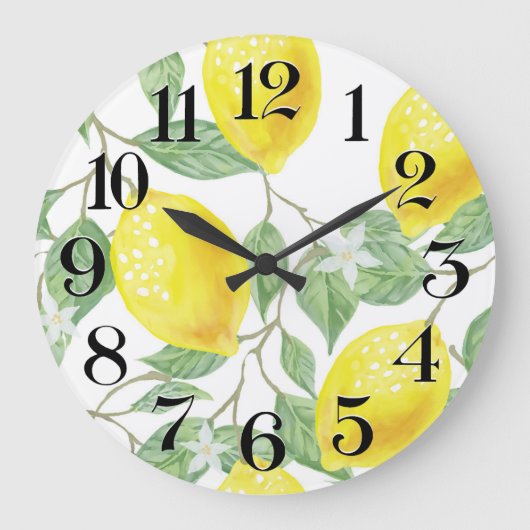 reloj de pared limones a la acuarela grote klok (Voorkant)