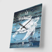 Reloj de pared Nicaragua, Tortuga Vierkante Klok (Hoek)