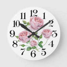 reloj de pared rosas a la acuarela ronde klok