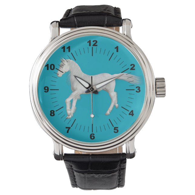 Reloj De Pulsera Enérgico Caballo Blanco Horloge (Voorkant)
