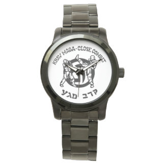Reloj de pulsera negro  unisex -Krav Maga Horloge