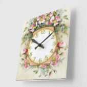 reloj florale vierkante klok (Hoek)