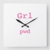 Reloj Grl pwd Vierkante Klok (Voorkant)