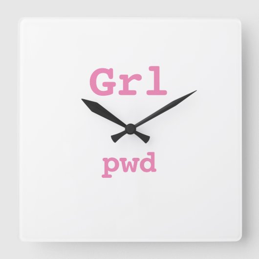 Reloj Grl pwd Vierkante Klok (Voorkant)