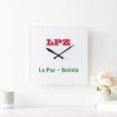 Reloj La Paz Bolivia Vierkante Klok (Huis)