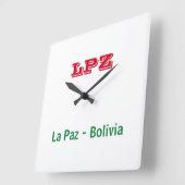 Reloj La Paz Bolivia Vierkante Klok (Hoek)
