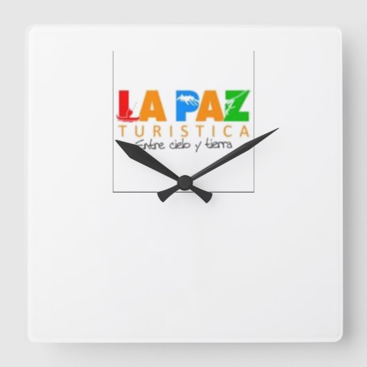 Reloj La Paz entre cielo y tierra Vierkante Klok (Voorkant)