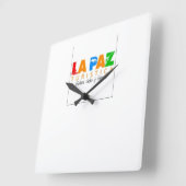 Reloj La Paz entre cielo y tierra Vierkante Klok (Hoek)