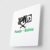 Reloj PND Pando Bolivia Vierkante Klok (Hoek)