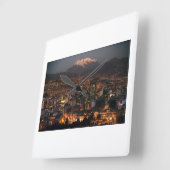 Reloj recuerdo de La Paz Bolivia Vierkante Klok (Hoek)