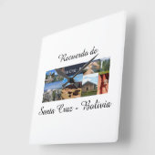 Reloj recuerdo de Santa Cruz Bolivia Vierkante Klok (Hoek)