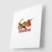 Reloj recuerdo de toro toro vierkante klok (Hoek)