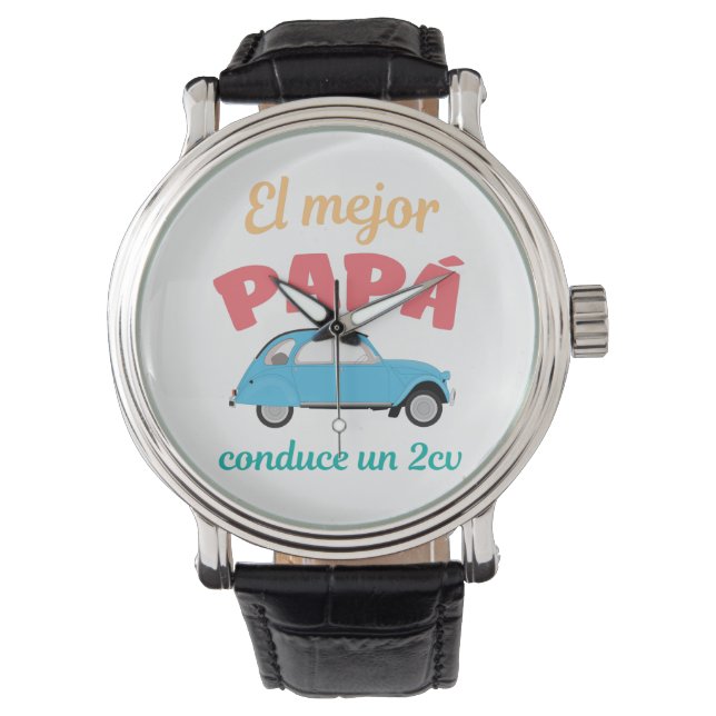 Reloj Redondo Grande Camiseta El Mejor Papá conduc Horloge (Voorkant)